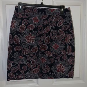 Black floral Talbots skirt